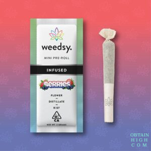 Berries 500MG THC Cannabis Flower Mini Pre-Roll by Weedsy